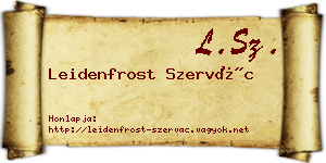 Leidenfrost Szervác névjegykártya